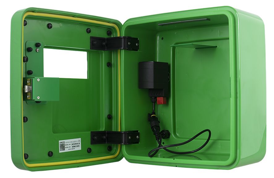 Defib Store 4000 Outdoor Defibrillator Cabinet - Keypad Lock - Heater and LED Light - Green