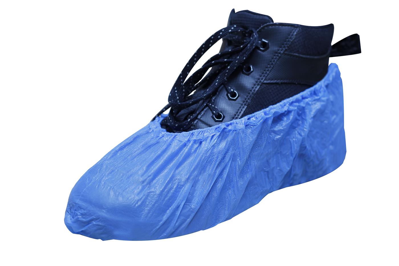 Blue Disposable Overshoes CPE 16" (One size fits all) - Pack of 100 - Case of 20