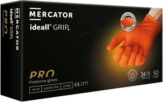 Mercator Orange Ideall Grip, box of 50 - XXL