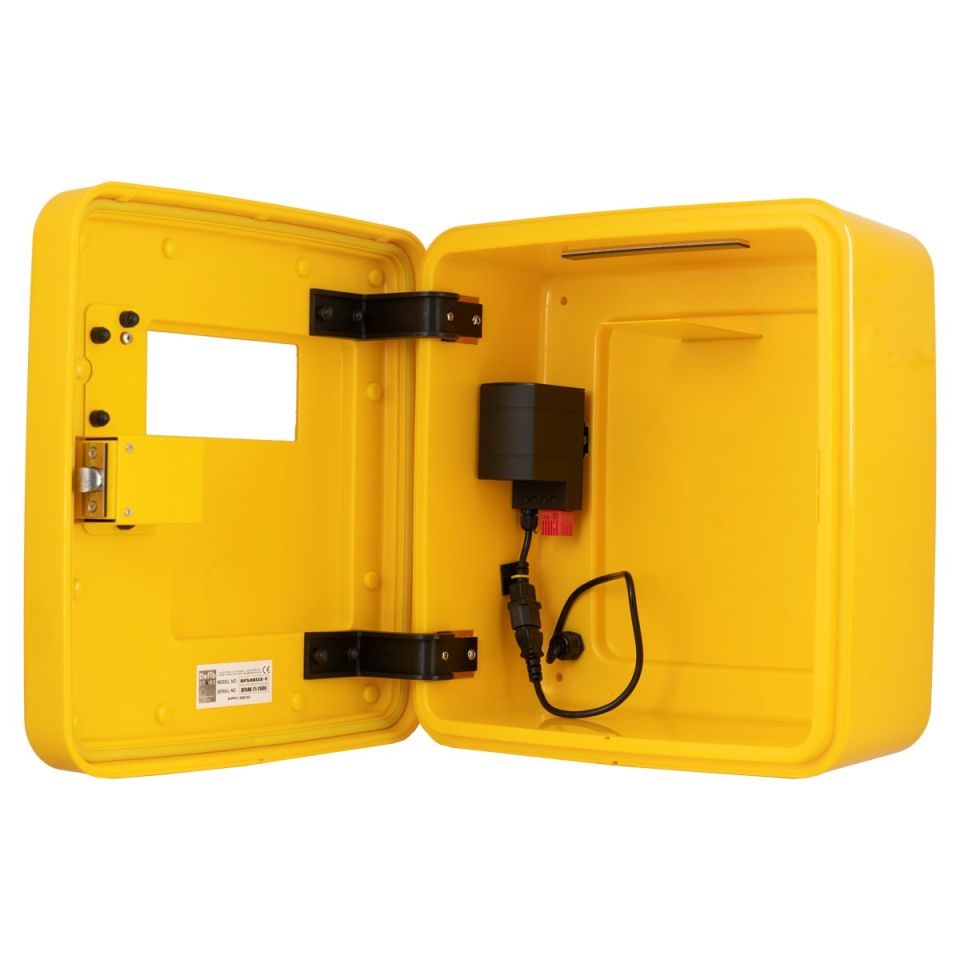 4000 Series Outdoor Defibrillator Cabinet - Keypad Lock - Heater and LED Light - Yellow