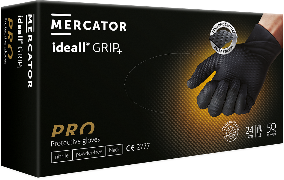 Mercator Black Ideall Grip, box of 50 - XXL