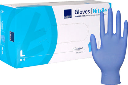 Abena Classic Protect Blue Powder Free Nitrile Gloves