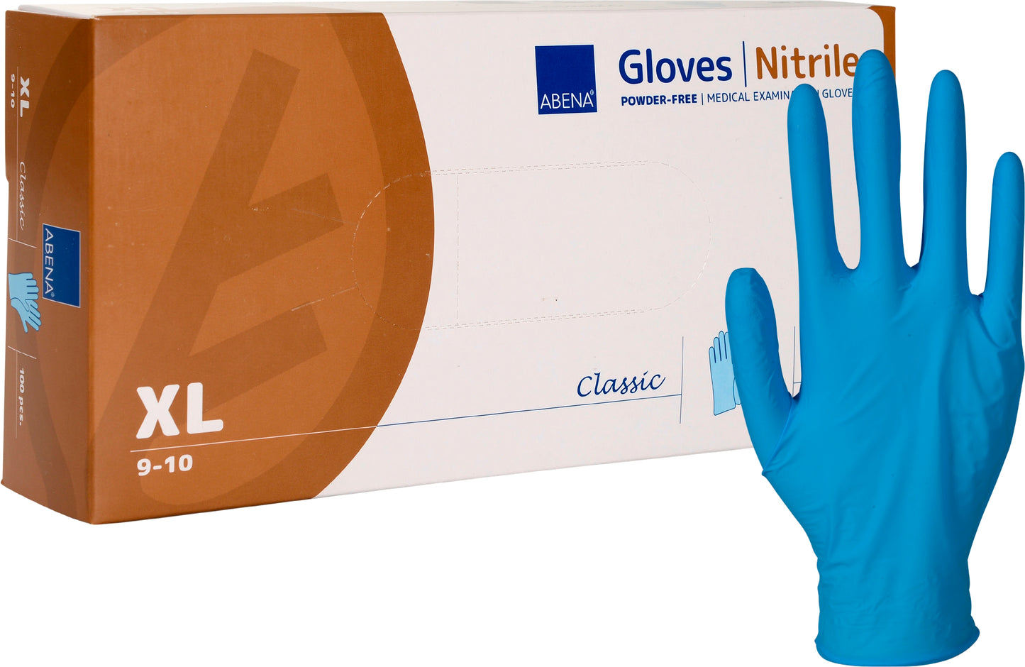 Abena Classic Protect Blue Powder Free Nitrile Gloves