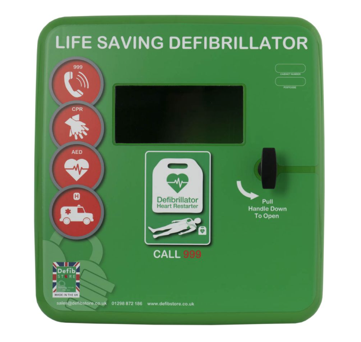 4000 Series Outdoor Defibrillator Cabinet - Unlocked - Heater and LED Light - Green